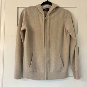 100% Cashmere Hoodie in Light Beige